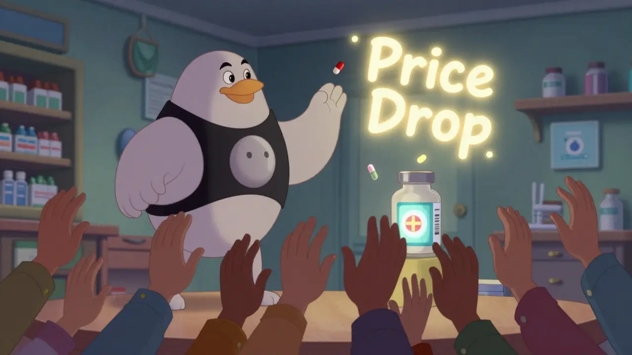 A biologic drug transforming into a biosimilar as people from many countries catch falling pills with hope and relief.