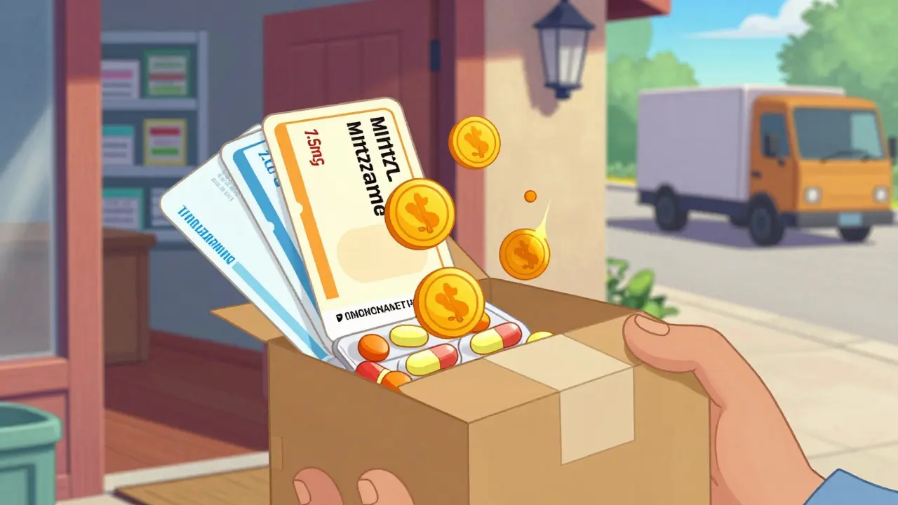 Receiving medication package with savings
