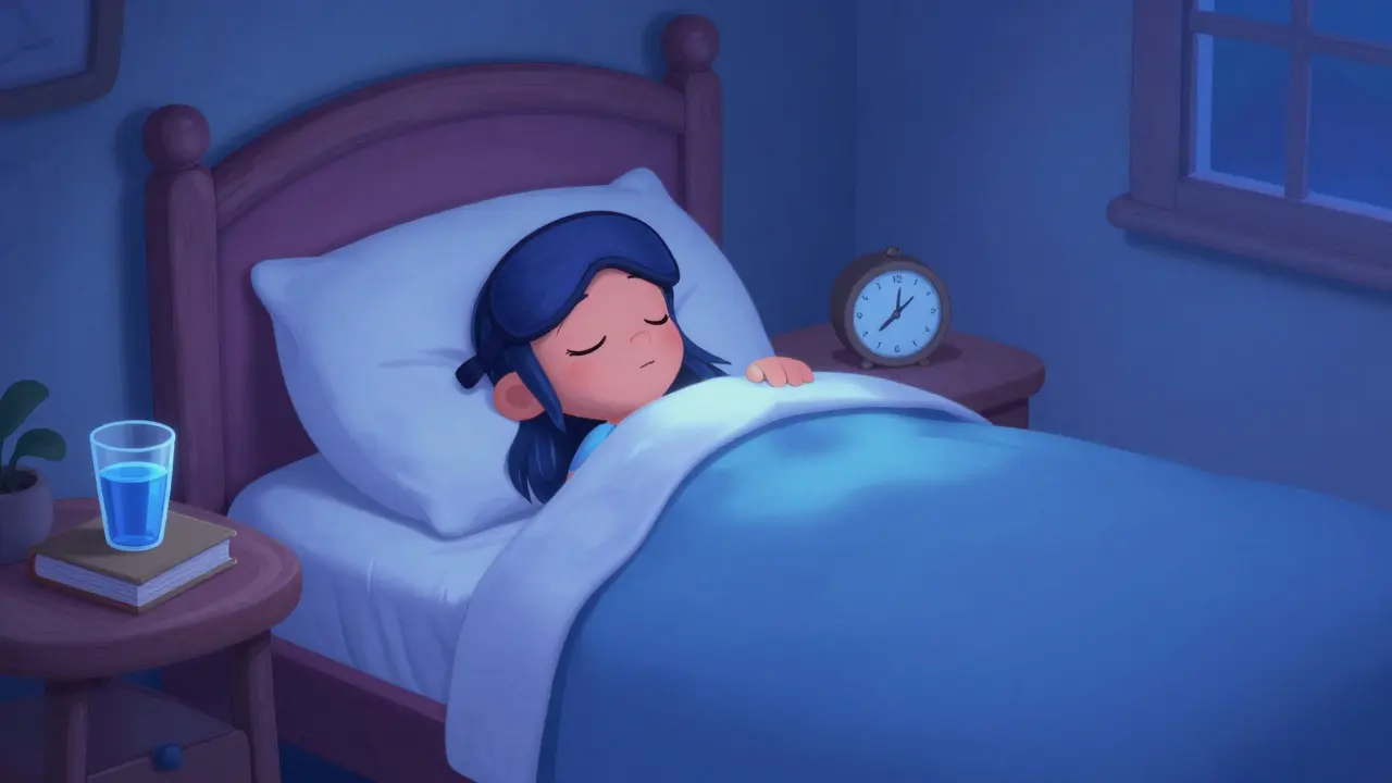 Cozy, tidy bedroom with moonlight for better sleep
