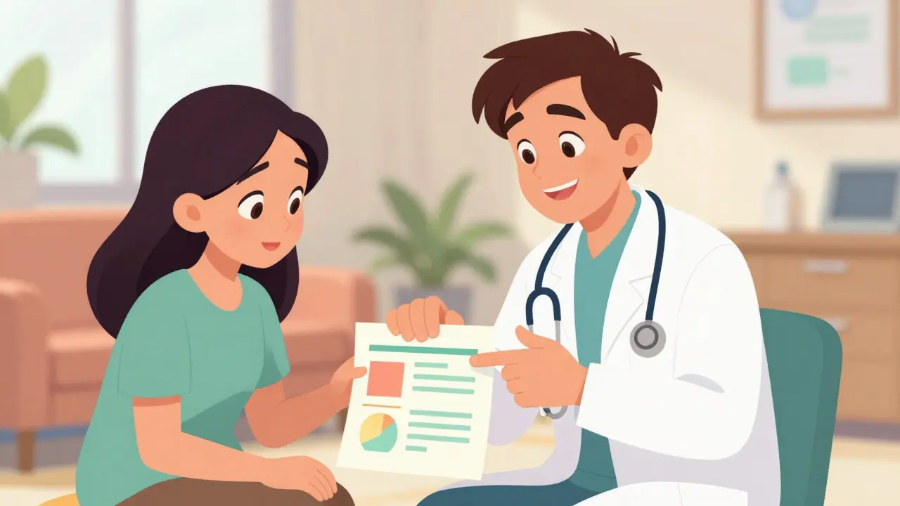 Doctor explaining treatment plan to a hopeful patient