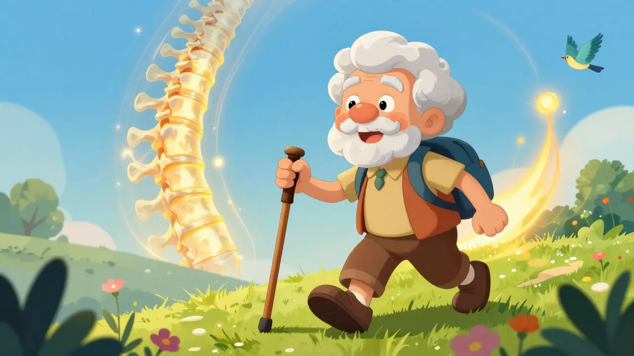 Happy hiker enjoying nature, symbolizing improved quality of life after pain management.