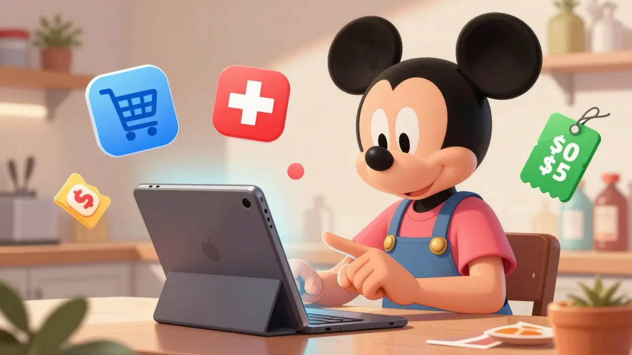 Smart shopper comparing online pharmacy deals for generic Allegra discounts
